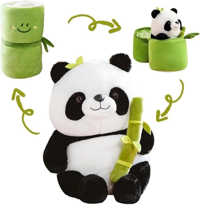 AESTHETICDADDY -Cute Bamboo Panda Soft Toy Black & White - Height 30 cm